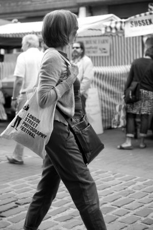 Shopper at Lewes Farmer's Market 6th August 2011